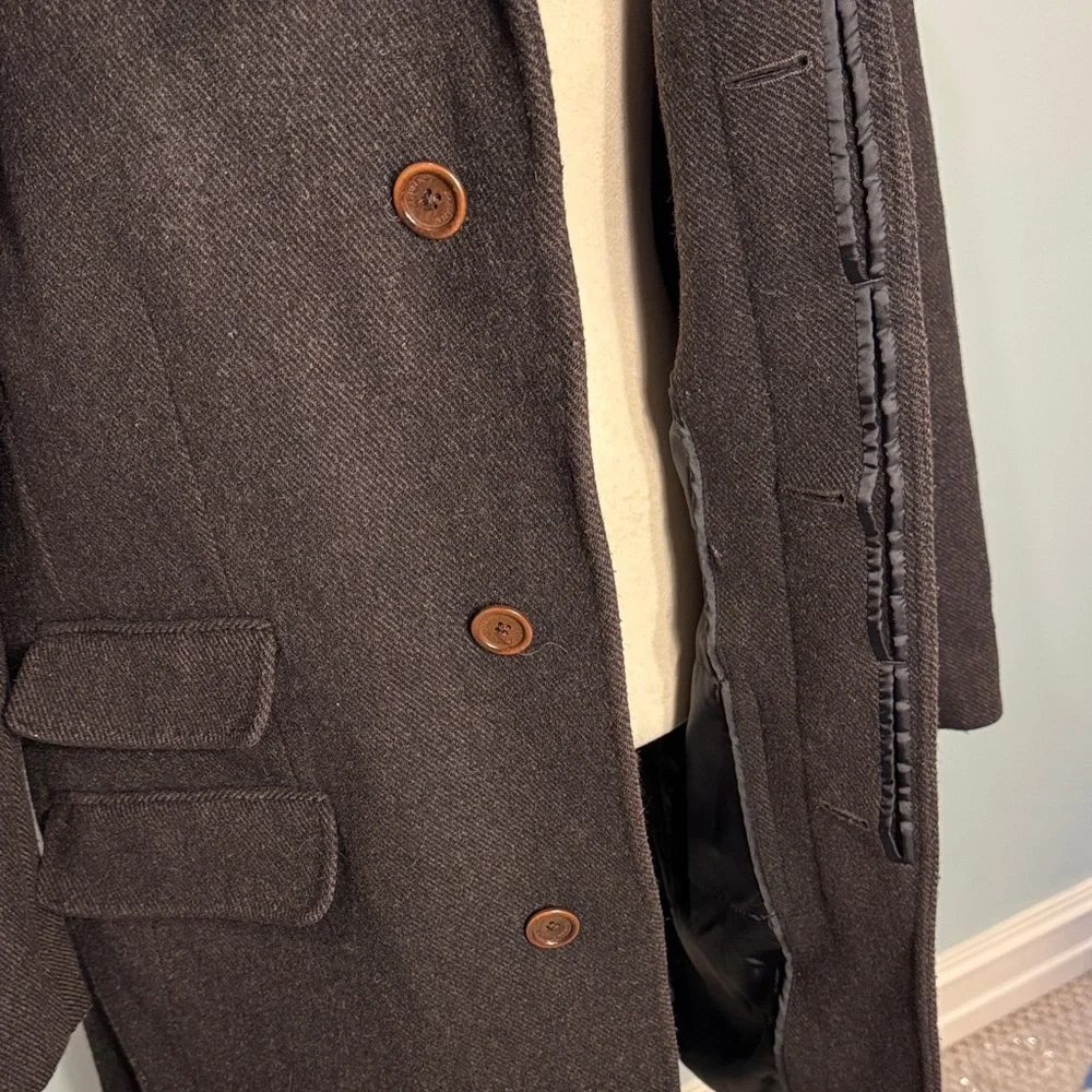 Men’s Banana Republic wool blend Classic Black/brown over Coat Size L